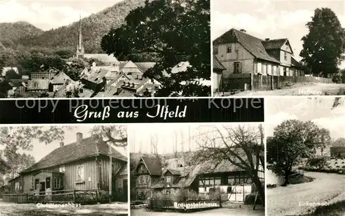 AK / Ansichtskarte Ilfeld_Suedharz Ortsansicht mit Kirche Hufhaus Birkenmoor Braunsteinhaus Christianenhaus Ilfeld Suedharz