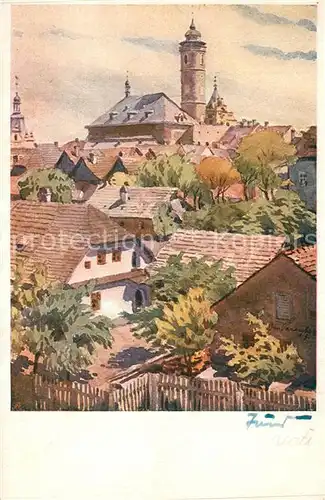 AK / Ansichtskarte Domazlice Dekansky kostel J. Paroubek Kuenstlerkarte Domazlice