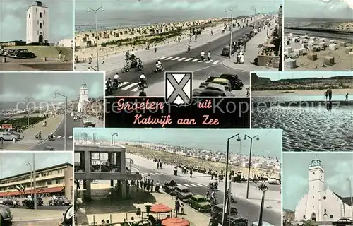 AK / Ansichtskarte Katwijk_aan_Zee Panorama Strand Promenade Hotel Restaurant Kirche Katwijk_aan_Zee