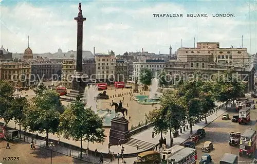 AK / Ansichtskarte London Trafalgar Square Monument Nelson Column London