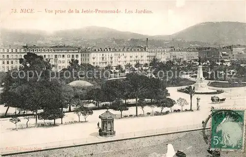 AK / Ansichtskarte Nice_Alpes_Maritimes Vue prise de la Jet?e Promenade Jardins Nice_Alpes_Maritimes