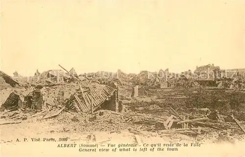 AK / Ansichtskarte Albert_Somme Vue generale Ce quil reste de la Ville Albert Somme