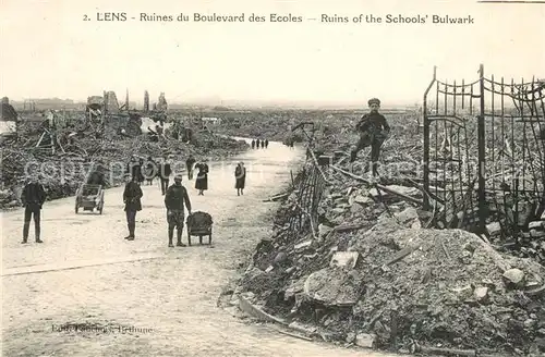 AK / Ansichtskarte Lens_Pas de Calais Ruines du Boulevard des Ecoles  Lens_Pas de Calais