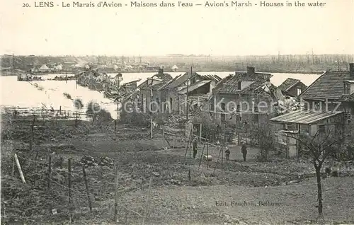 AK / Ansichtskarte Lens_Pas de Calais Le Marais dAvion Maisons dans l eau Lens_Pas de Calais