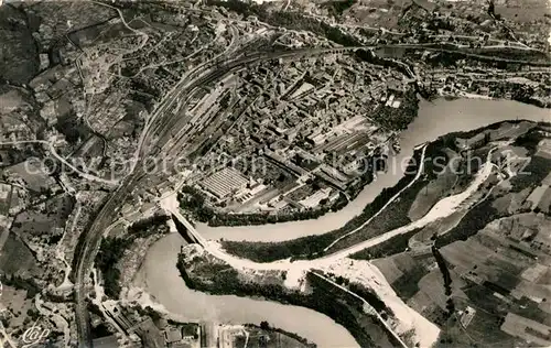 AK / Ansichtskarte Bellegarde sur Valserine Vue aerienne la Boucle du Rhone et le Pont de Savoie Bellegarde sur Valserine