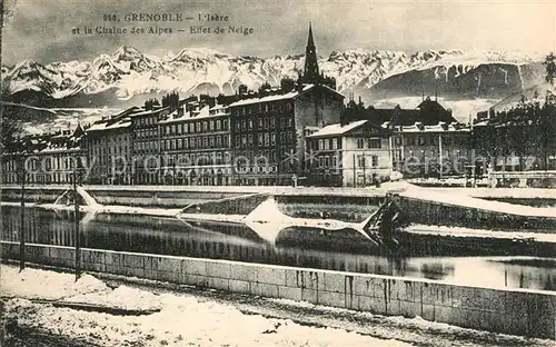 AK / Ansichtskarte Grenoble Isere et la Chaine des Alpes Effet de Neige Grenoble