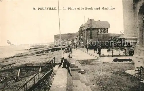 AK / Ansichtskarte Pourville La Plage et le Boulevard Maritime Pourville