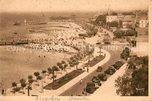 AK / Ansichtskarte Arcachon_Gironde Promenade Plage Grand Hotel Arcachon Gironde