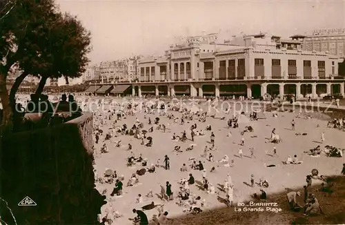 AK / Ansichtskarte Biarritz_Pyrenees_Atlantiques Grand Plage Biarritz_Pyrenees