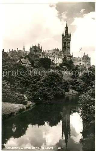 AK / Ansichtskarte Glasgow University and River Kelvin Glasgow