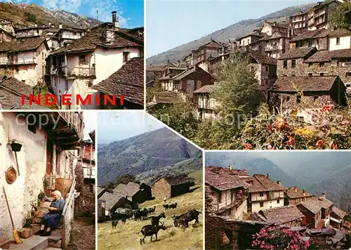 AK / Ansichtskarte Indemini Teilansichten Bergdorf Ziegen Indemini