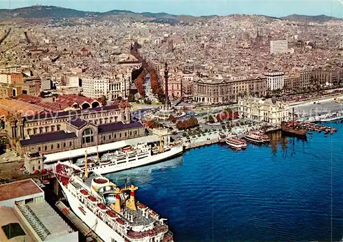 AK / Ansichtskarte Barcelona_Cataluna Detalle del puerto vista aerea Barcelona Cataluna