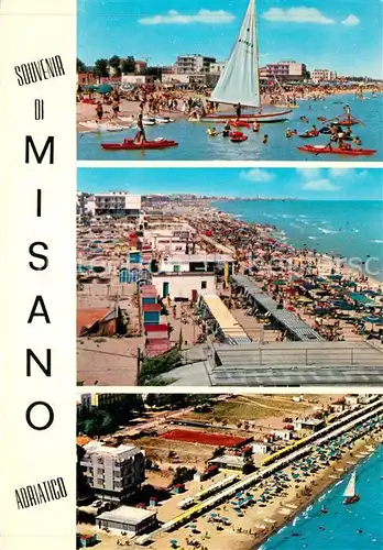 AK / Ansichtskarte Misano_Adriatico Spiaggia Strand Hotels Restaurants Fliegeraufnahme Misano Adriatico