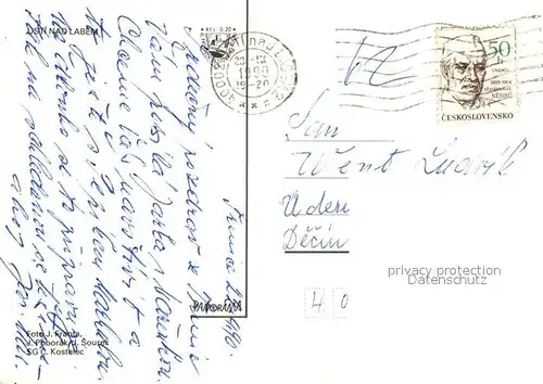 AK / Ansichtskarte Usti_nad_Labem Stadtansichten Bootsanleger Gebaeude Hotel Hochhaus Burgruine Usti_nad_Labem