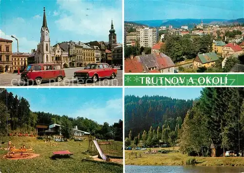 AK / Ansichtskarte Trutnov Rathausplatz Stadtpanorama Kinderspielplatz Restaurant Campingplatz Trutnov