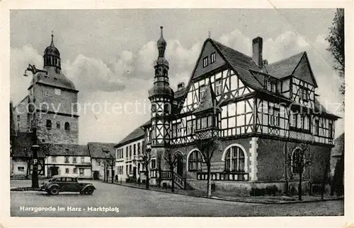 AK / Ansichtskarte Harzgerode Marktplatz Harzgerode