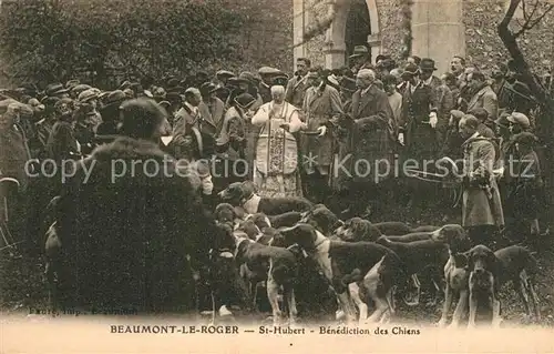 AK / Ansichtskarte Beaumont le Roger Saint Hubert Benediction des Chiens Beaumont le Roger