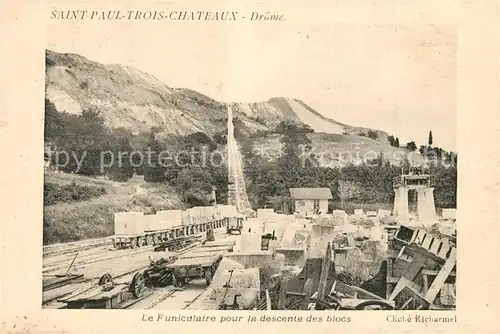 AK / Ansichtskarte Saint Paul Trois Chateaux Le Funiculaire pour la descente des blocs Saint Paul Trois Chateaux