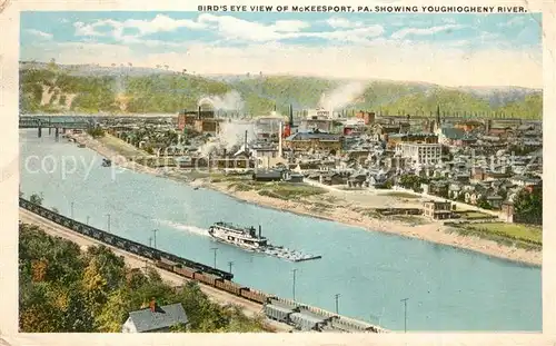 AK / Ansichtskarte Mckeesport_Pa View Aerial showing Youghiogheny River Mckeesport Pa