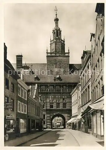 AK / Ansichtskarte Emden_Ostfriesland Rathaus und kleine Brueckstrasse Emden_Ostfriesland