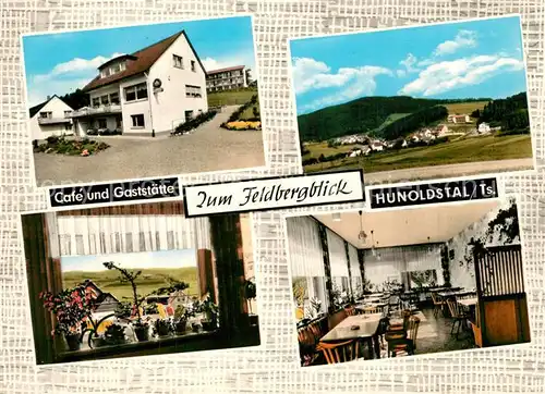 AK / Ansichtskarte Hunoldstal Cafe und Gaststaette Zum Feldbergblick Gastraum Panorama Hunoldstal