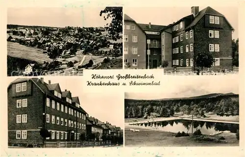 AK / Ansichtskarte Grossbreitenbach_Thueringen Krankenhaus und Schwimmbad Grossbreitenbach