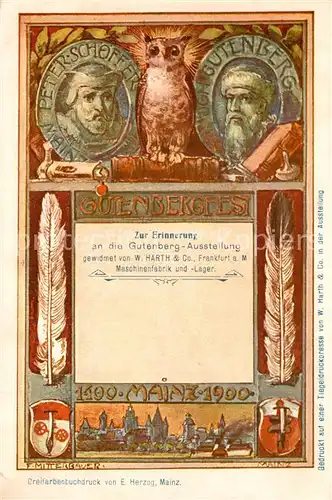 AK / Ansichtskarte Gutenberg_Johannes_Buchdruck Ausstellung Mainz Peter Sch?ffer 