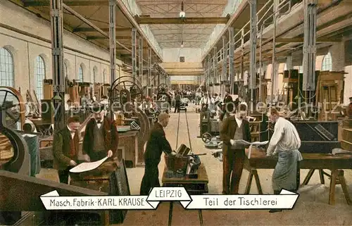 AK / Ansichtskarte Buchdruck Maschinenfabrik Karl Krause Leipzig Tischlerei 