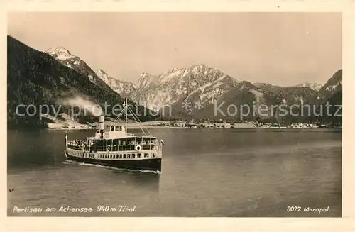 AK / Ansichtskarte Pertisau_Achensee Dampfer Blick ueber den See Alpen Pertisau Achensee