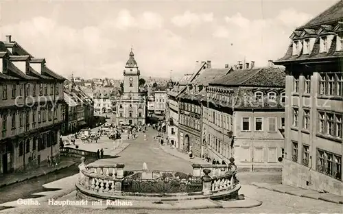 AK / Ansichtskarte Gotha_Thueringen Hauptmarkt mit Rathaus Gotha Thueringen