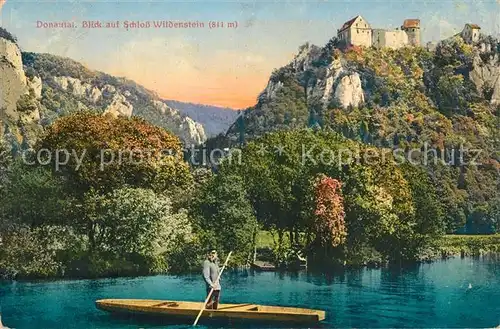 AK / Ansichtskarte Leibertingen Blick ueber die Donau auf Schloss Wildenstein Leibertingen