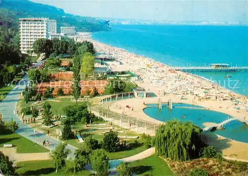 AK / Ansichtskarte Zlatni_Piassatzi Panorama Hotels Tennisplaetze Strand Schwarzes Meer Zlatni_Piassatzi