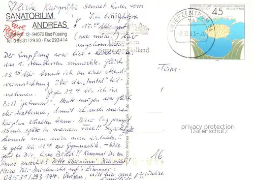 AK / Ansichtskarte Bad_Fuessing Sanatorium Andreas Bad_Fuessing