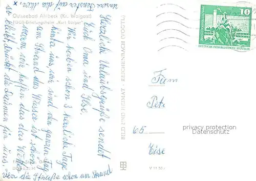 AK / Ansichtskarte Ahlbeck_Ostseebad FDGB Erholungsheim Kurt Buerger Ahlbeck_Ostseebad