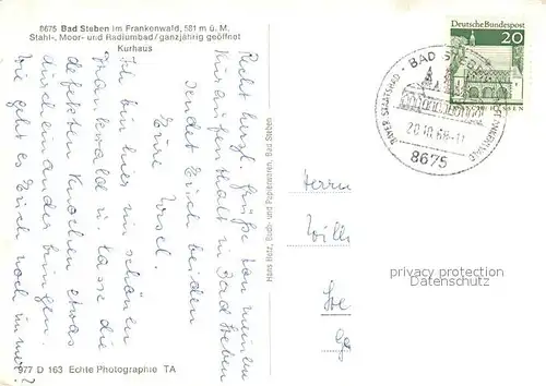 AK / Ansichtskarte Bad_Steben Kurhaus Bad_Steben