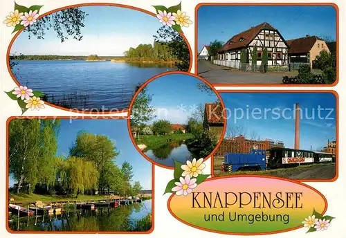 AK / Ansichtskarte Koblenz_Lohsa Westufer Ortsmotiv Gross Saerchen am Knappensee und Schwarzwasser Knappenrode Grubenbahn im Lausitzer Bergbaumuseum Koblenz_Lohsa