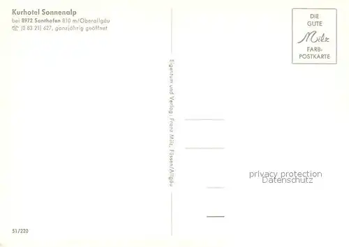 AK / Ansichtskarte Sonthofen_Oberallgaeu Kurhotel Sonnenalp Gastraeume Sonthofen Oberallgaeu