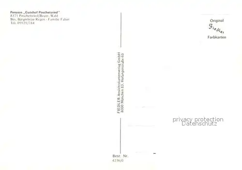 AK / Ansichtskarte Poschetsried Pension Gutshof Poschetsried Burgruine Weissenstein Bayerischer Wald Poschetsried