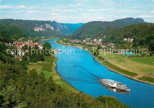 AK / Ansichtskarte Wehlen_Sachsen Panorama Blick ins Elbtal Saechsische Schweiz Wehlen_Sachsen