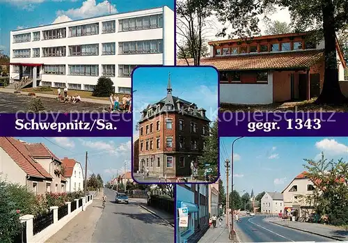 AK / Ansichtskarte Schwepnitz Teilansichten Schule Ortspartien Schwepnitz