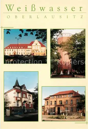 AK / Ansichtskarte Weisswasser_Oberlausitz Rathaus Wasserturm Touristeninformation Post Weisswasser_Oberlausitz