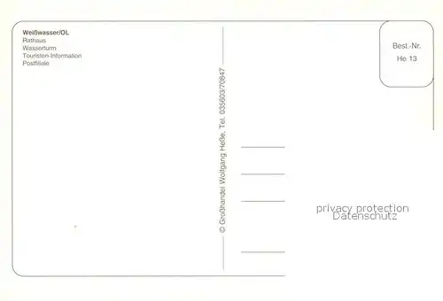AK / Ansichtskarte Weisswasser_Oberlausitz Rathaus Wasserturm Touristeninformation Post Weisswasser_Oberlausitz
