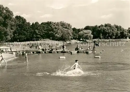 AK / Ansichtskarte Bagow Zentrales Pionierlager Bruno Kuehn Badestrand am See Bagow