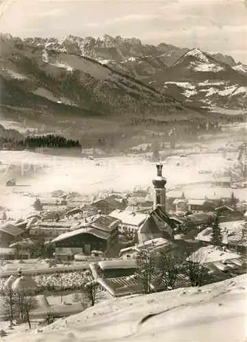 AK / Ansichtskarte Reit_Winkl Winterpanorama mit Wildem Kaiser Kaisergebirge Reit_Winkl