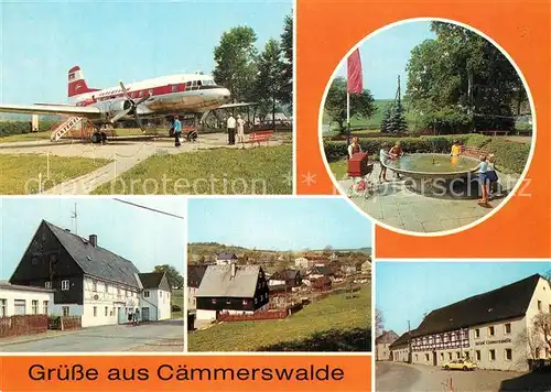 AK / Ansichtskarte Caemmerswalde Flugzeug Parkanlage Gaststaette Brunnen Caemmerswalde