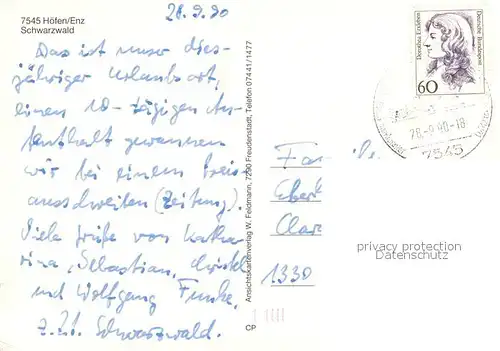 AK / Ansichtskarte Hoefen_Enz Schwarzwald Fliegeraufnahme Hoefen_Enz