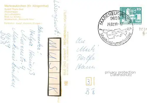 AK / Ansichtskarte Markneukirchen Rudolf Thiele Bad Kinderkrippe Lutherplatz Kirche Musikschule Reinhold Glier Markneukirchen