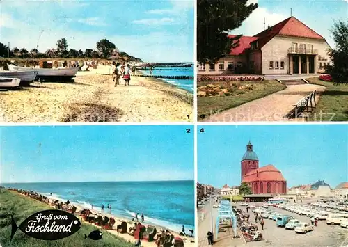 AK / Ansichtskarte Ahrenshoop_Ostseebad Wustrow Dierhagen Ribnitz Damgarten Strand Kirche Ahrenshoop_Ostseebad