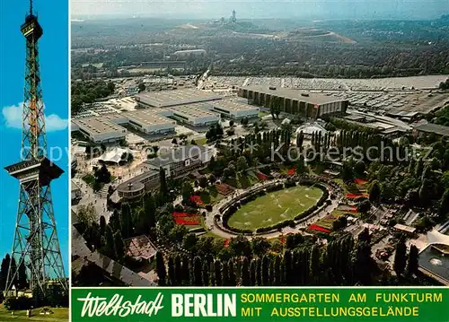 AK / Ansichtskarte Berlin Sommergarten am Funkturm mit Ausstellungsgelaende Berlin