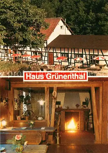 AK / Ansichtskarte Monschau Restaurant Camping Haus Gruenenthal Kaminzimmer Monschau